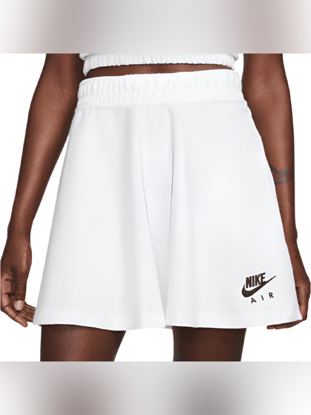 Nike White Midi Skirt with Black Nike Air Logo